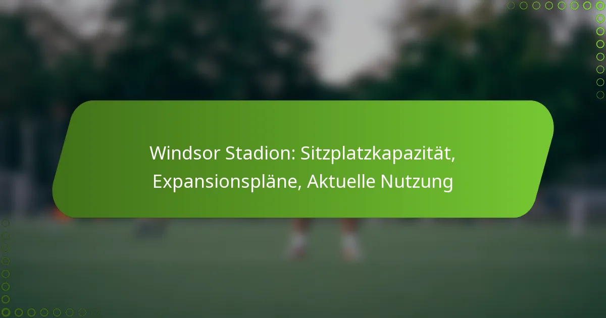 Windsor Stadion: Sitzplatzkapazität, Expansionspläne, Aktuelle Nutzung