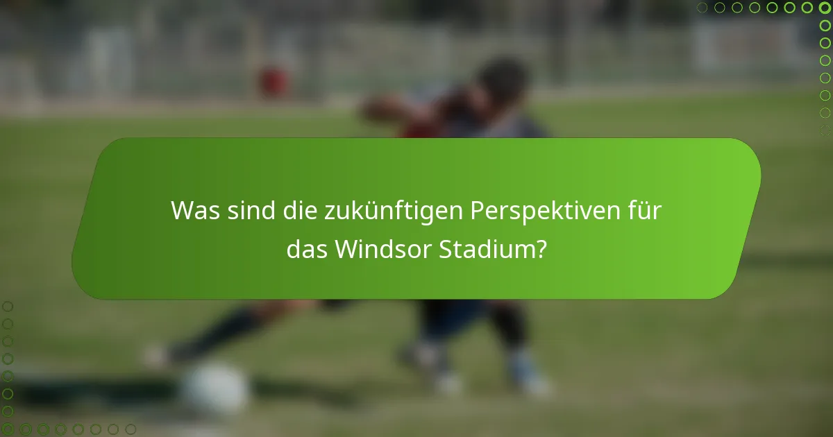 Was sind die zukünftigen Perspektiven für das Windsor Stadium?
