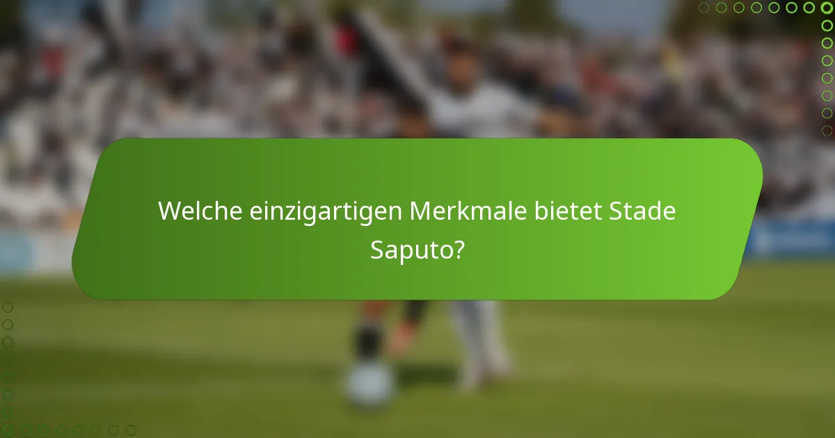 Welche einzigartigen Merkmale bietet Stade Saputo?
